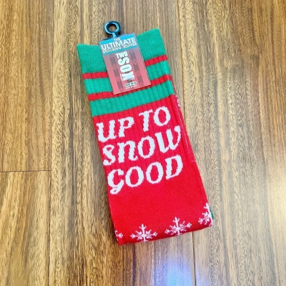 Two Sox “Up To Snow Good” Christmas Crew Socks
